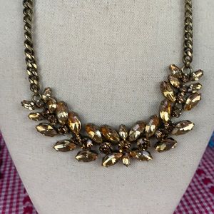 Fossil rhinestone necklace gold tones